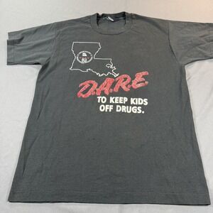 Vintage DARE T Shirt Mens L Screen Stars Single Stitch 80s Keep Kids Off Drugs